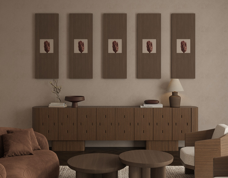 Printed and framed arrangement